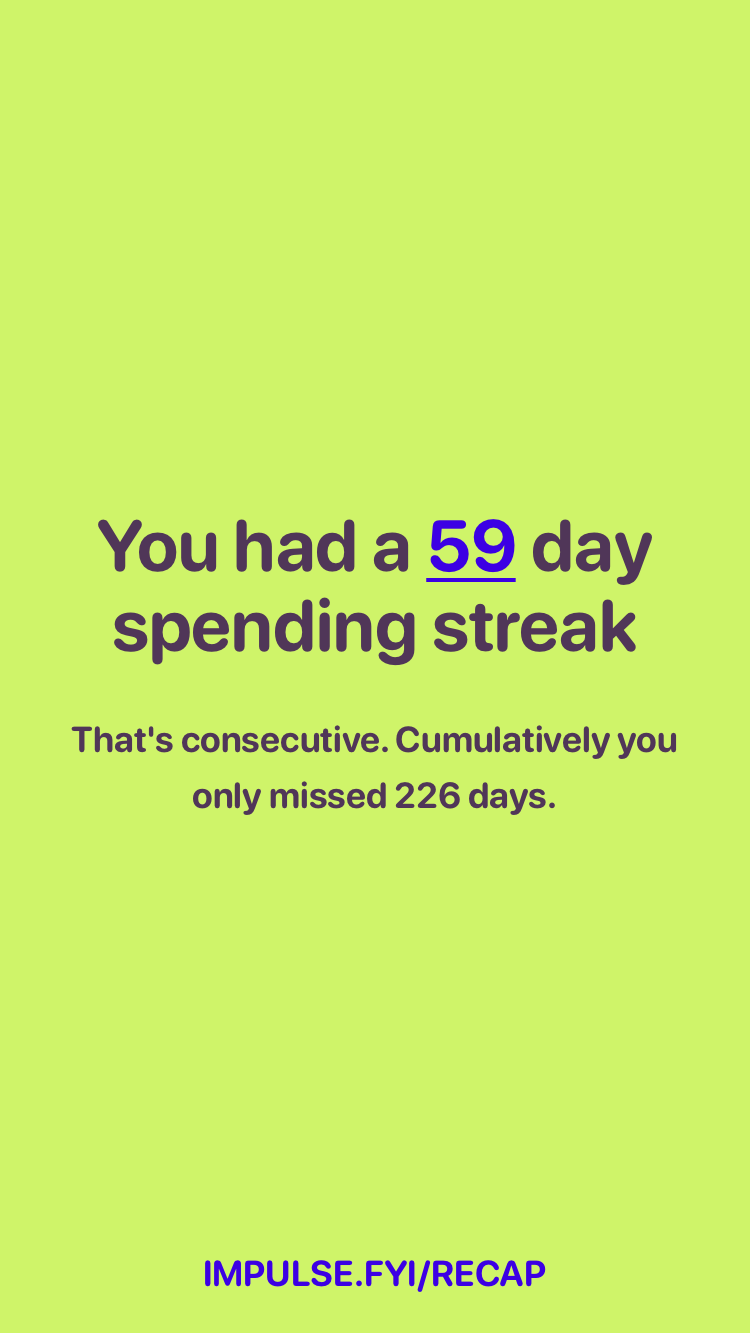 Spending streak